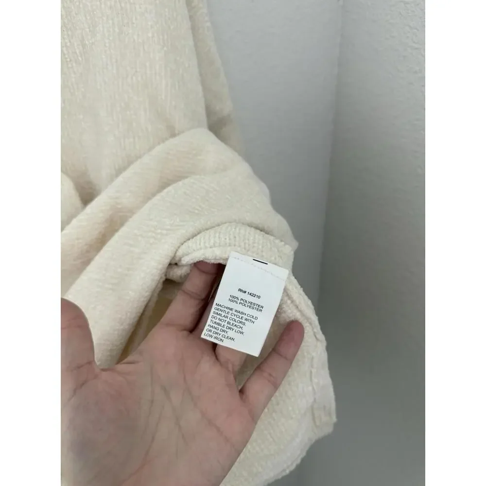 MERSEA NWT Catalina Eversoft Chenille‎ Cream Plush Sweater Sz P